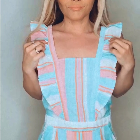 Vici Dolls Ruffle Pastel Striped Romper - Picture 3 of 13